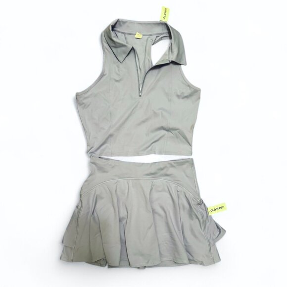 NWT Old Navy Active Blue Zip Front Racerback Top – Size M – Preppy Golf Vibes - Picture 1 of 8